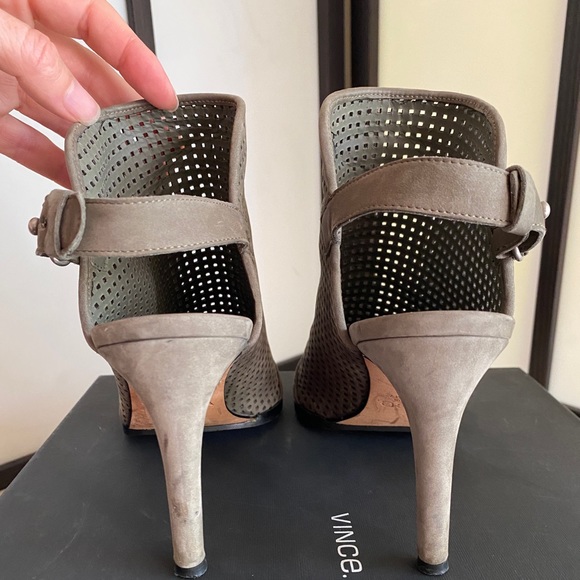 Vince Aden Laser-Cut Peep Toe high heels, EUR 39 M Army green Slingback Sandals - Picture 10 of 10